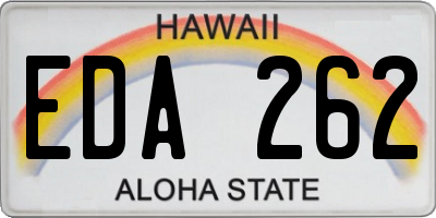 HI license plate EDA262