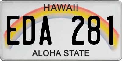 HI license plate EDA281