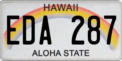 HI license plate EDA287