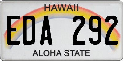 HI license plate EDA292
