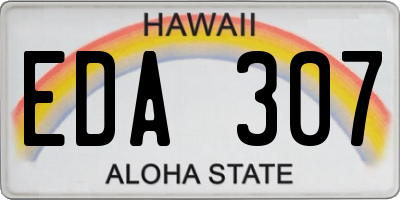 HI license plate EDA307