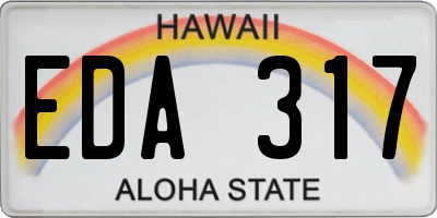 HI license plate EDA317