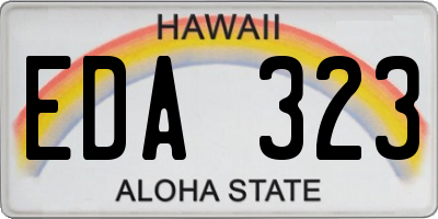 HI license plate EDA323