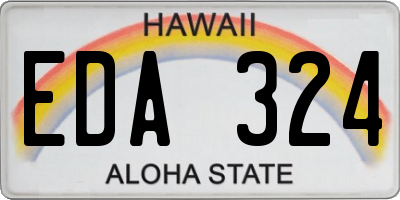 HI license plate EDA324