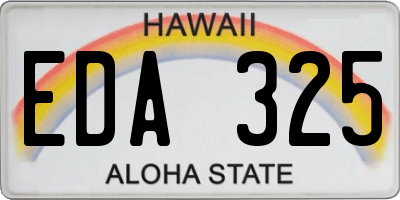 HI license plate EDA325