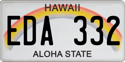 HI license plate EDA332