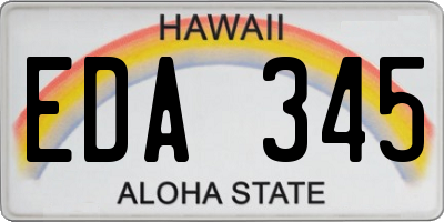 HI license plate EDA345