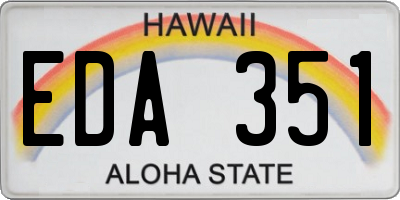 HI license plate EDA351