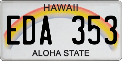 HI license plate EDA353