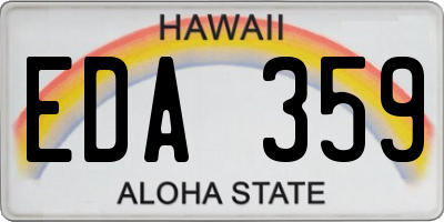 HI license plate EDA359