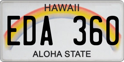 HI license plate EDA360