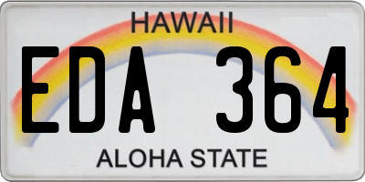 HI license plate EDA364