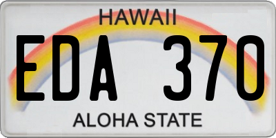 HI license plate EDA370