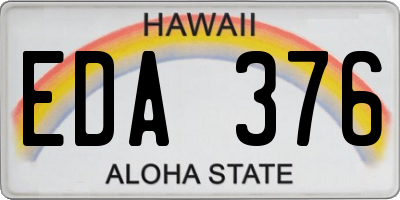 HI license plate EDA376
