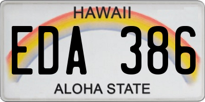 HI license plate EDA386