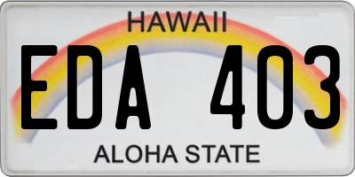 HI license plate EDA403