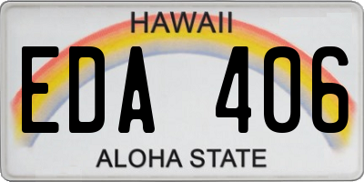 HI license plate EDA406