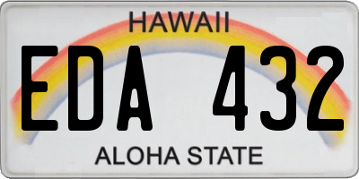 HI license plate EDA432
