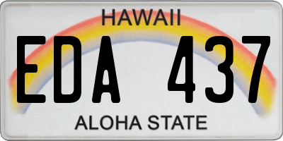 HI license plate EDA437