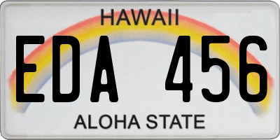 HI license plate EDA456