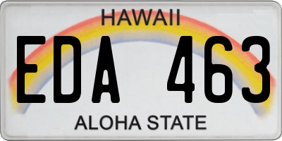 HI license plate EDA463