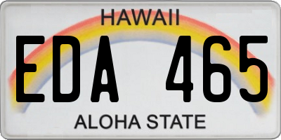 HI license plate EDA465