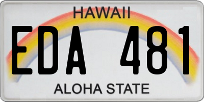 HI license plate EDA481