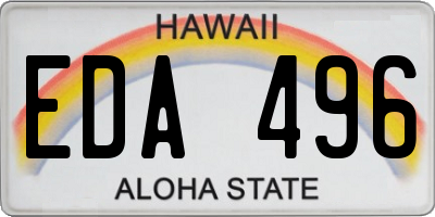 HI license plate EDA496