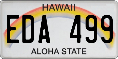 HI license plate EDA499