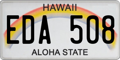 HI license plate EDA508