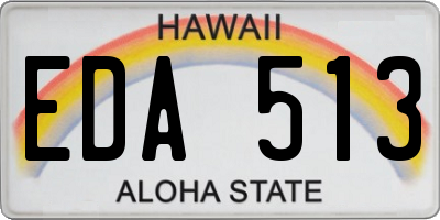HI license plate EDA513