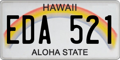 HI license plate EDA521