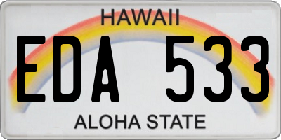 HI license plate EDA533