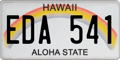 HI license plate EDA541