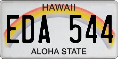 HI license plate EDA544