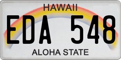 HI license plate EDA548