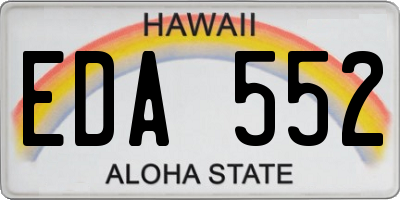 HI license plate EDA552