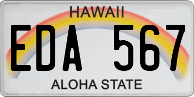 HI license plate EDA567