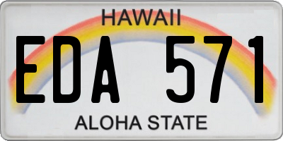 HI license plate EDA571