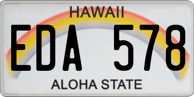 HI license plate EDA578