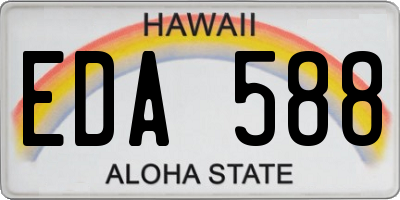 HI license plate EDA588