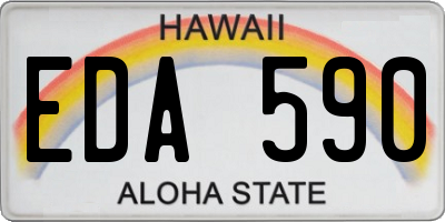 HI license plate EDA590