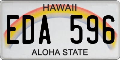 HI license plate EDA596