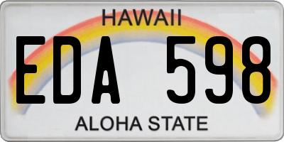 HI license plate EDA598