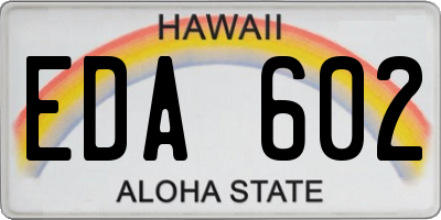 HI license plate EDA602