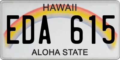HI license plate EDA615
