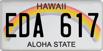 HI license plate EDA617