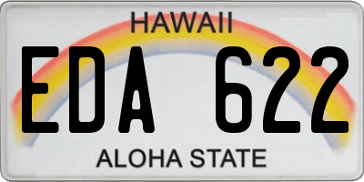 HI license plate EDA622