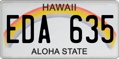 HI license plate EDA635