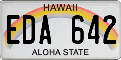 HI license plate EDA642